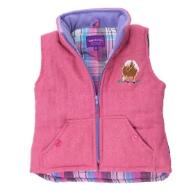 PINK TWEED STYLE PONY GILET