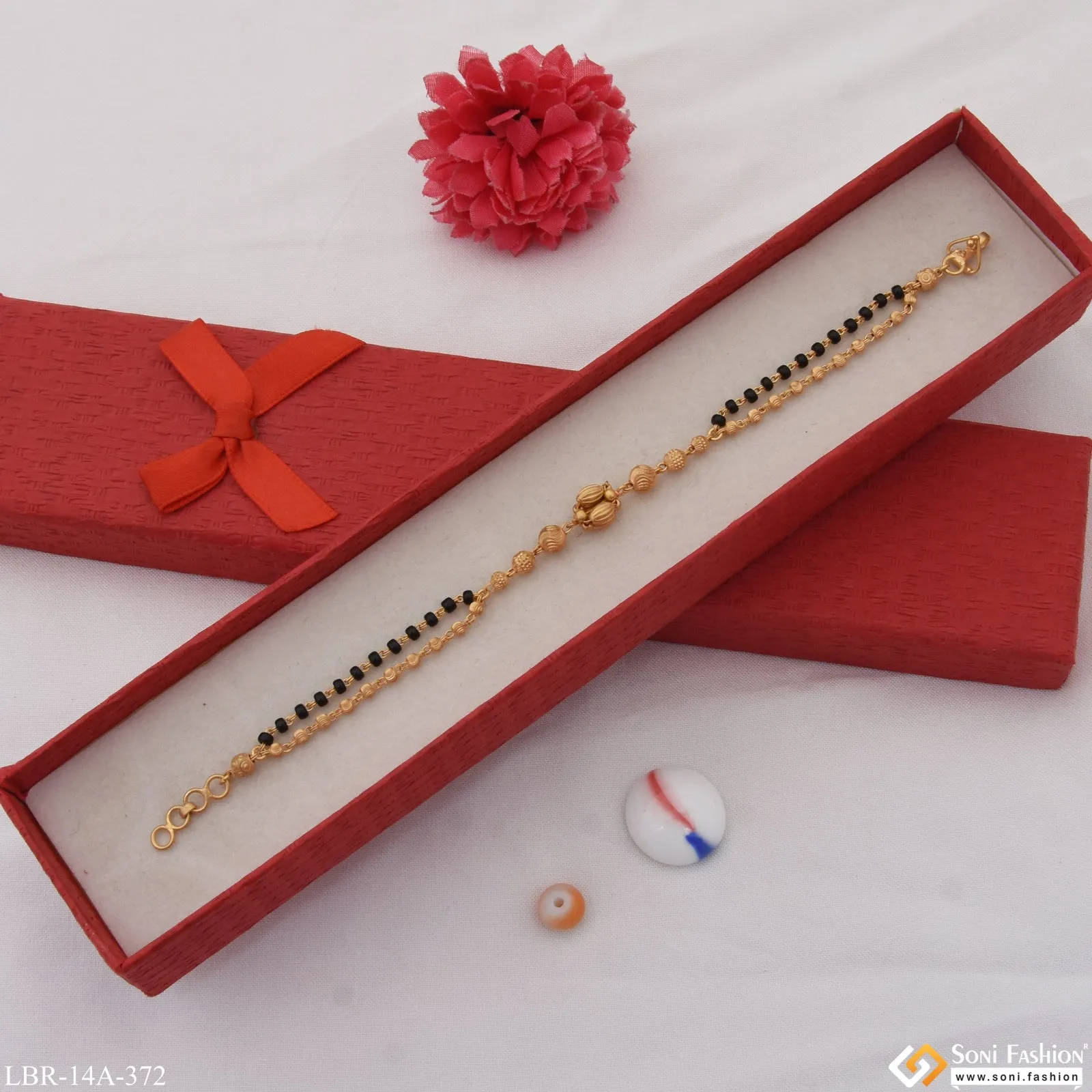 1 Gram Gold Plated Fancy Design Mangalsutra Bracelet for Women - Style A372