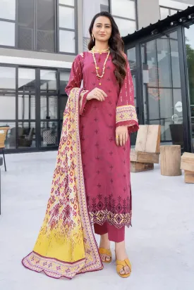 3PC Embroidered Unstitched Lawn Suit KL-2817