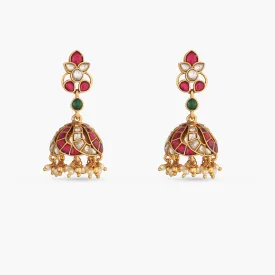 Arni Polki Jhumki Silver Earrings