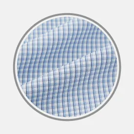 BLUE MICRO SHADOW CHECK FABRIC