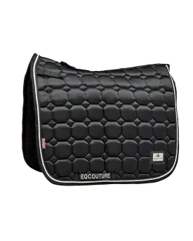 Eqcouture 'Symmetry' Luxury Satin Dressage Saddle Pad - NIGHTFALL (BLACK)