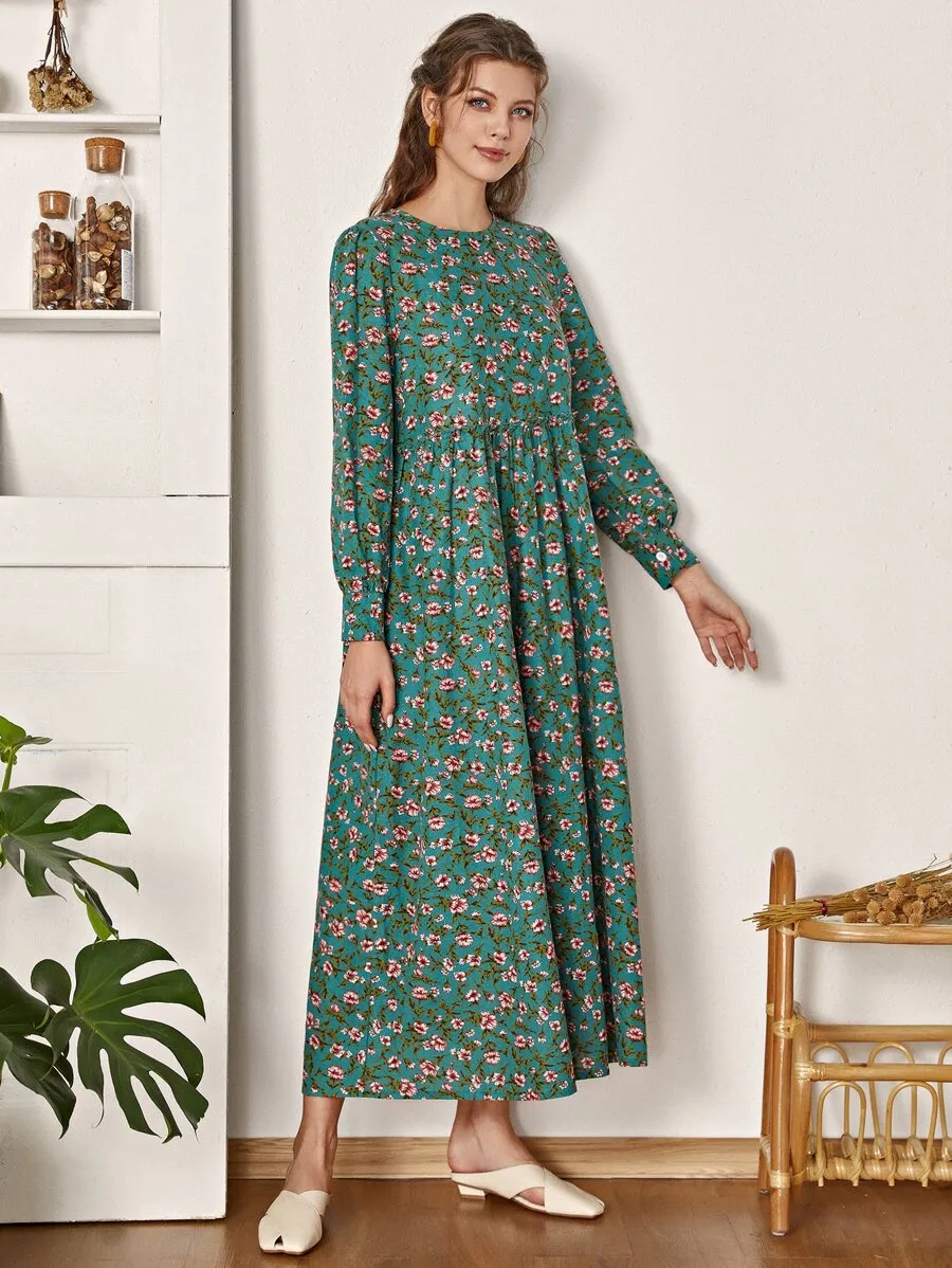 Floral Print Smock Dress