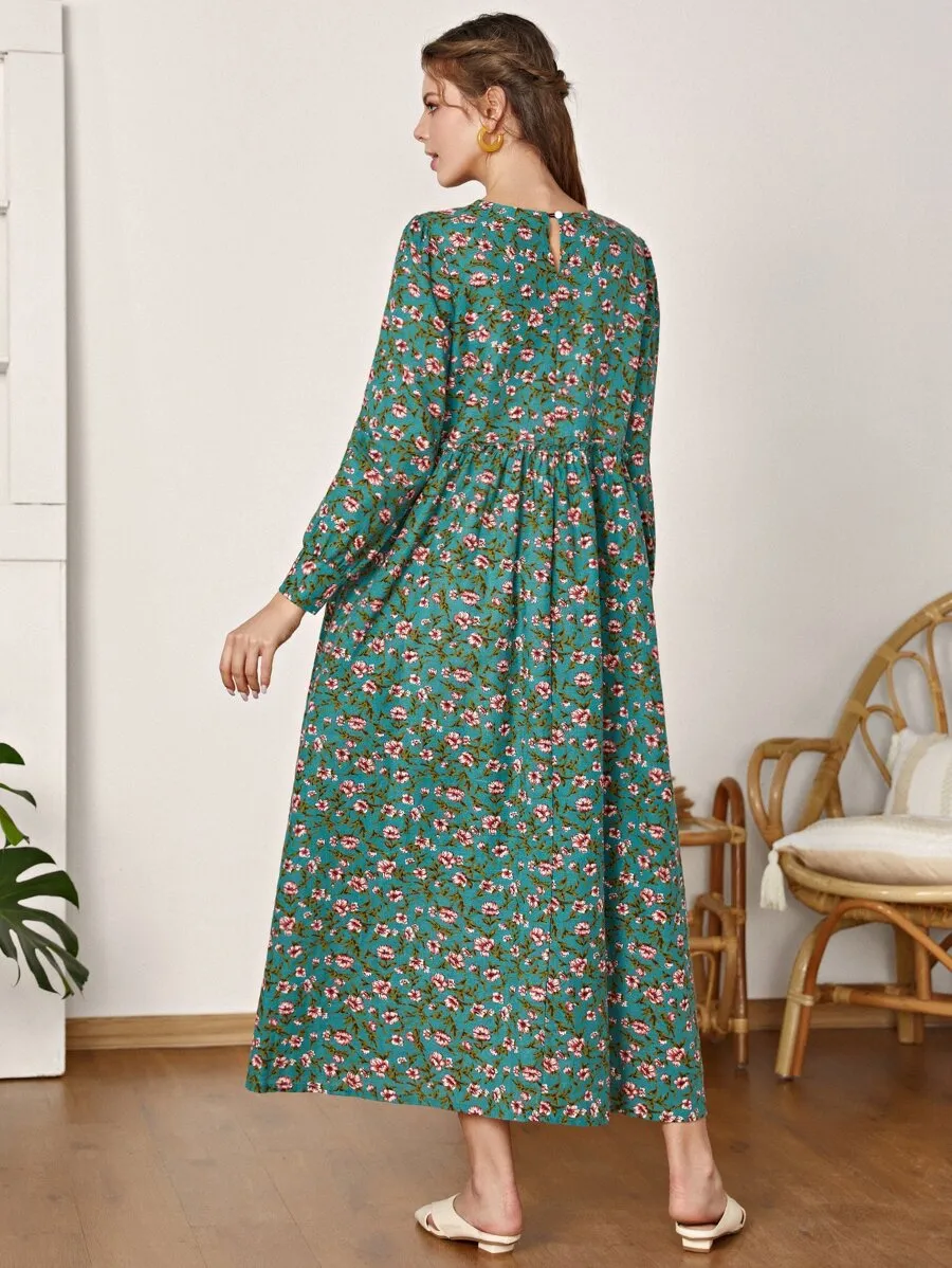 Floral Print Smock Dress