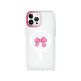 iPhone 12 Pro Max Pink Ribbon Bow Phone Case MagSafe Compatible