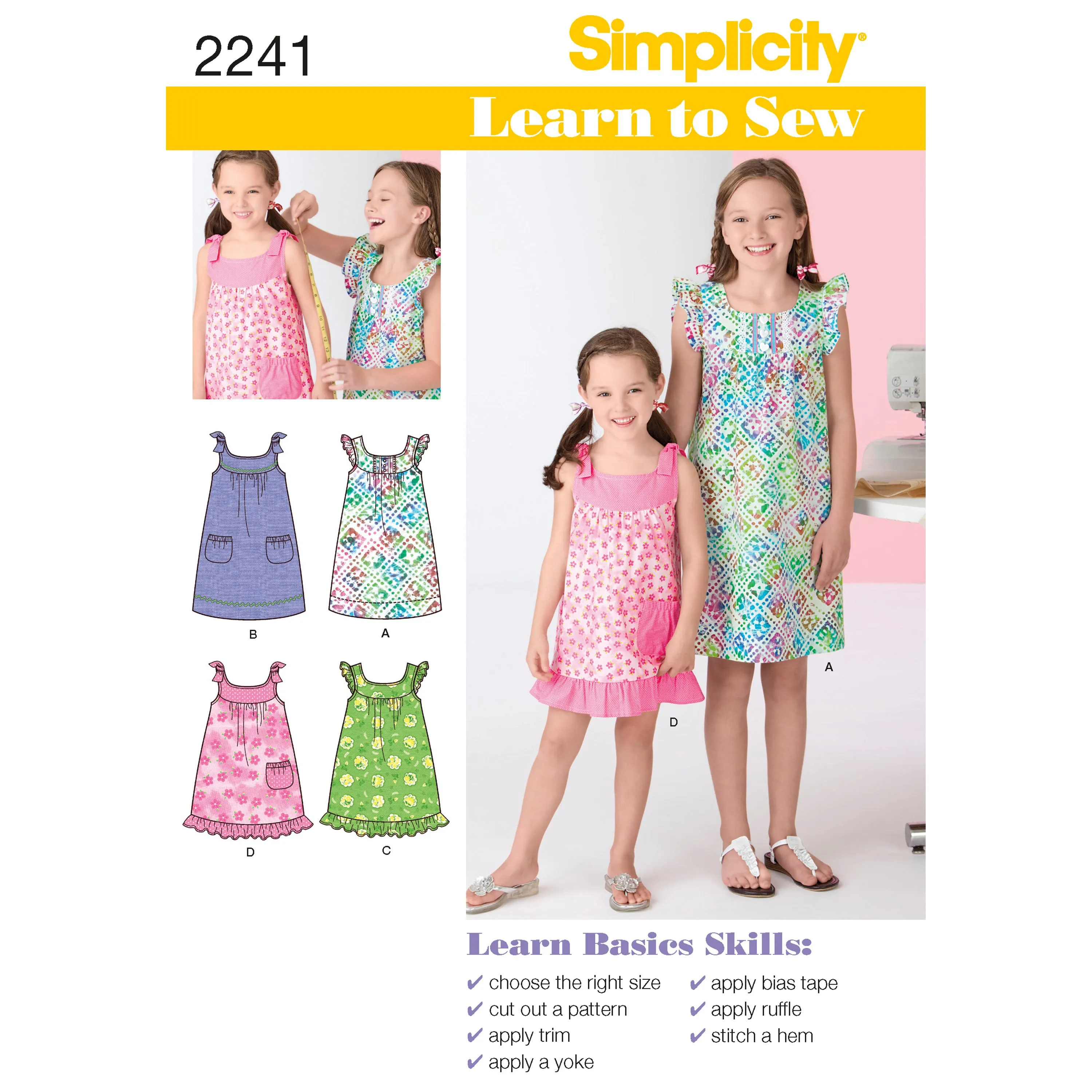 Simplicity Sewing Pattern 2241 Learn to Sew Child's & Girl's Dresses