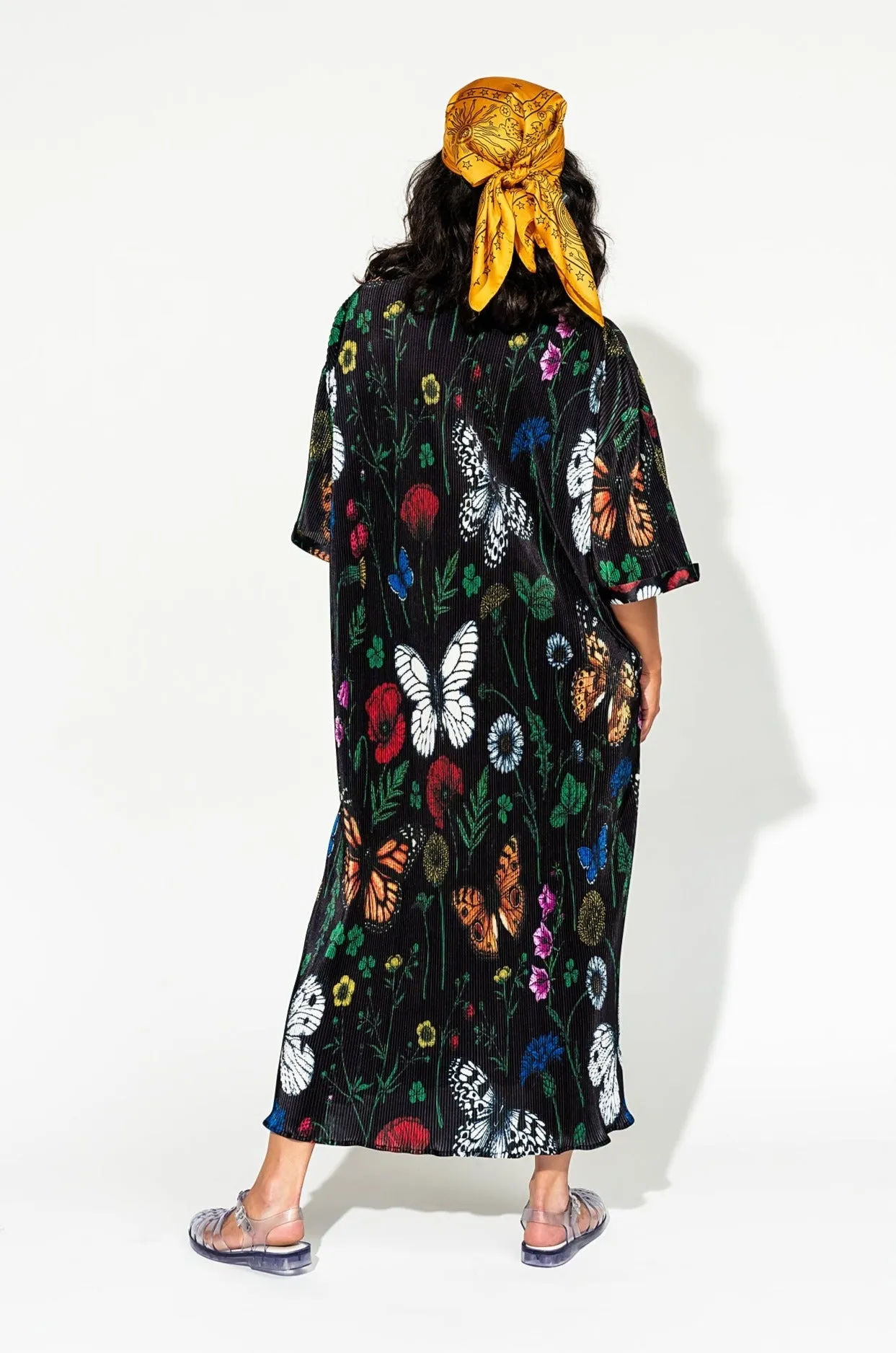 So Far So Good Oversized Plissé Dress in Folklore Florals *RESTOCKED*