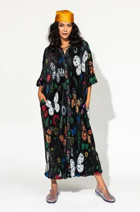 So Far So Good Oversized Plissé Dress in Folklore Florals *RESTOCKED*