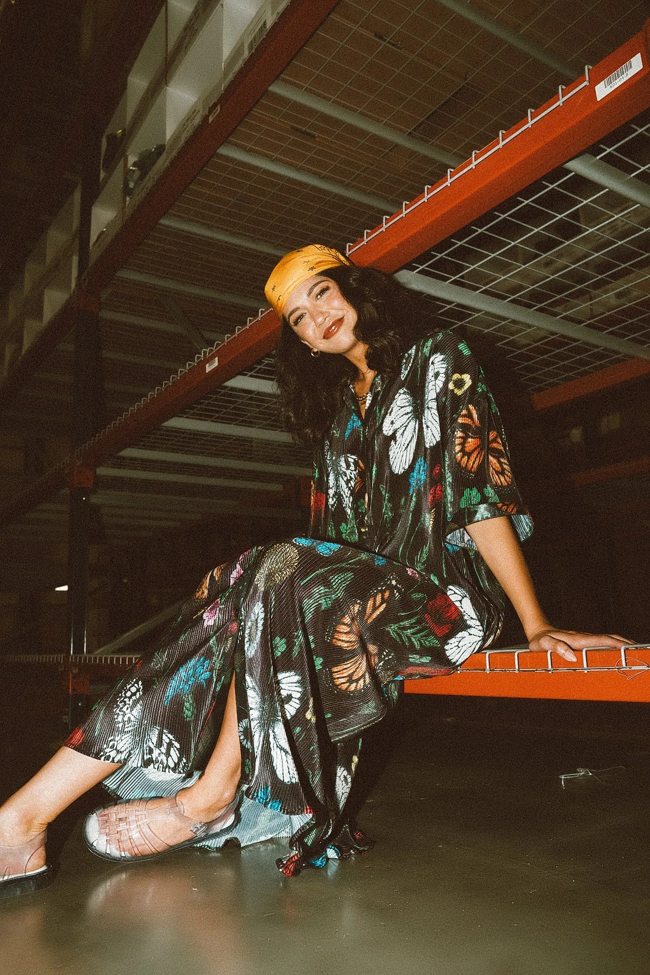 So Far So Good Oversized Plissé Dress in Folklore Florals *RESTOCKED*